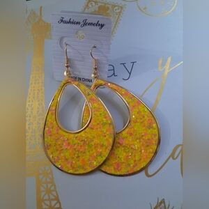 Yellow Teardrop Earrings